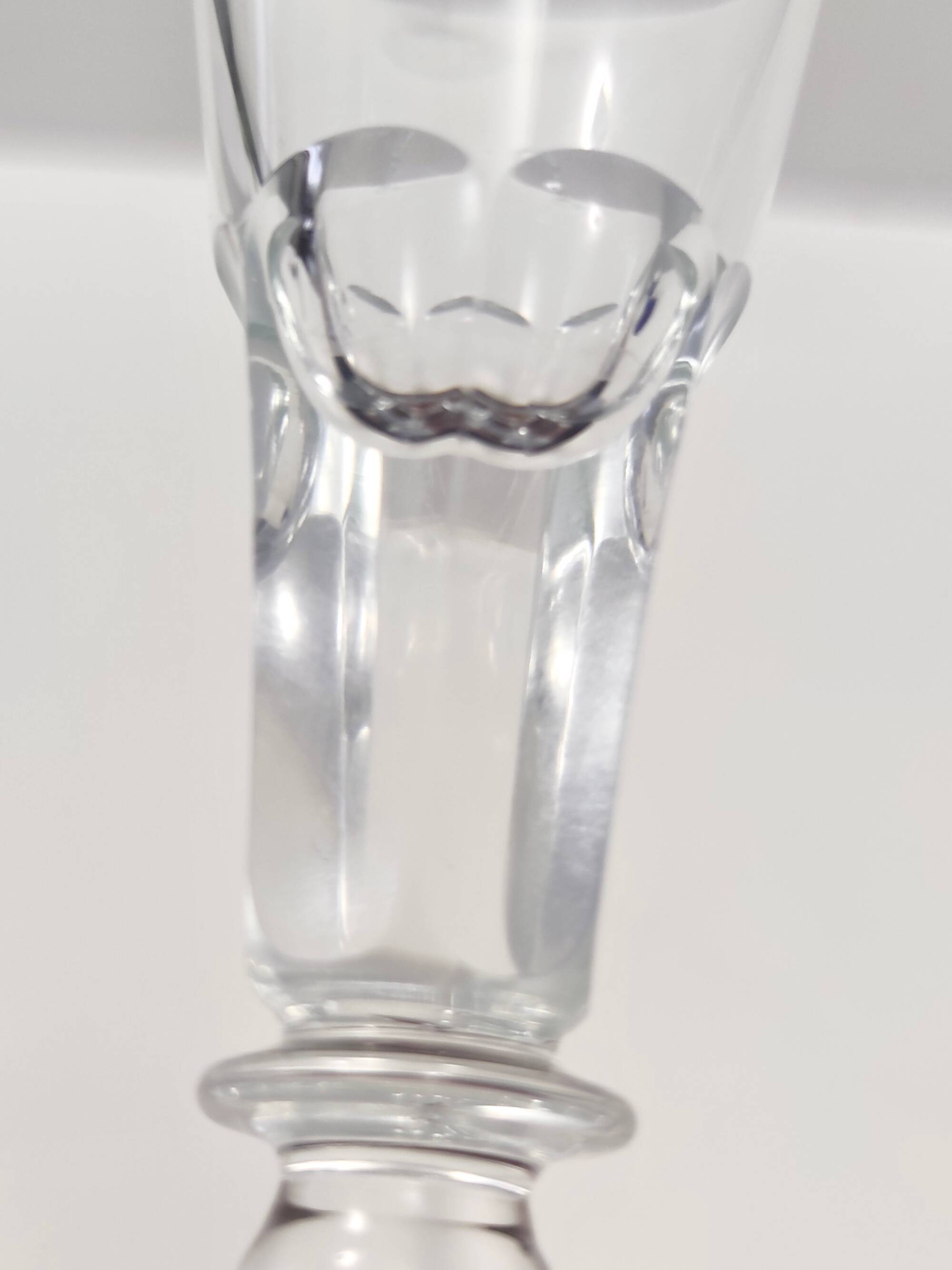 Pair of Vintage Transparent Crystal Flutes attributed to Baccarat
