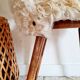 Wooden cream mouldy chair peddling spindle