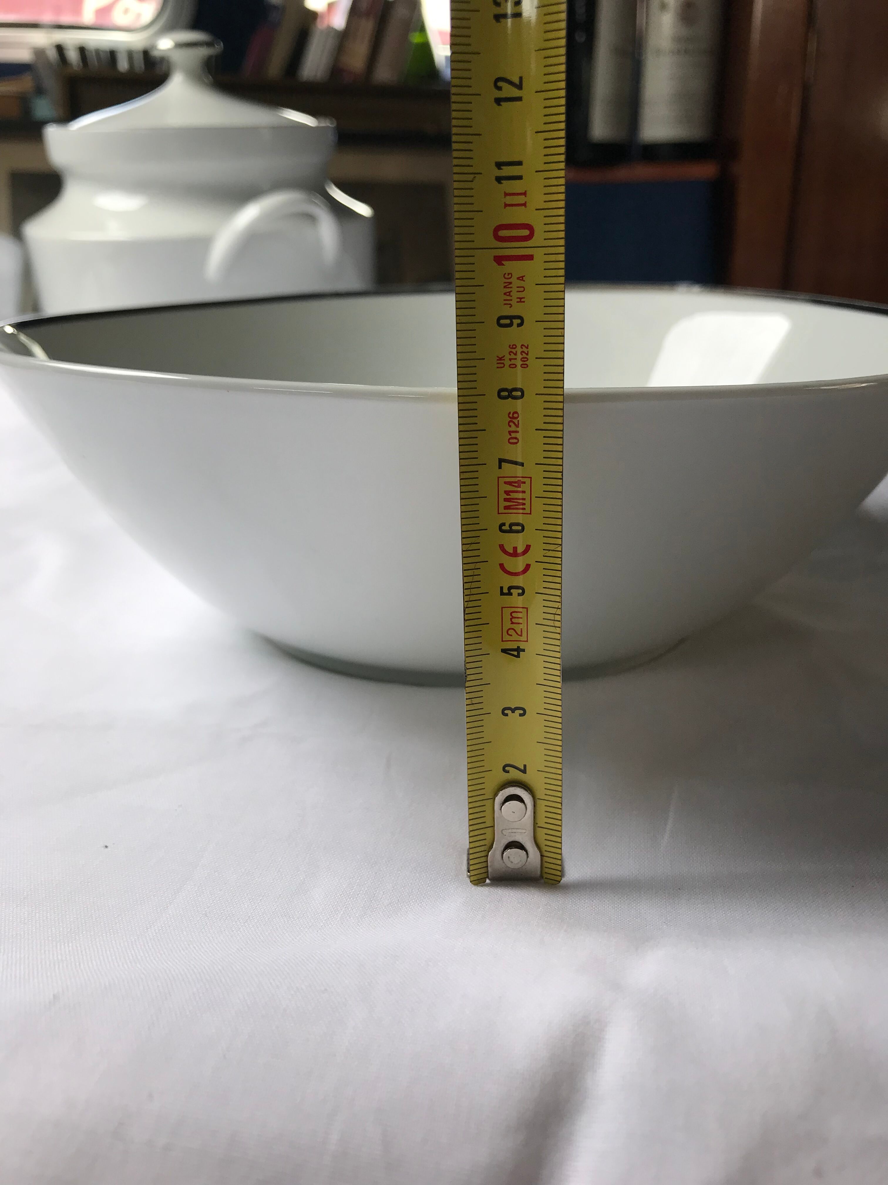 Bavaria salad bowl with hand-painted silver border