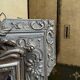 Napoleon iii pediment mirror in gilded stucco and green patina