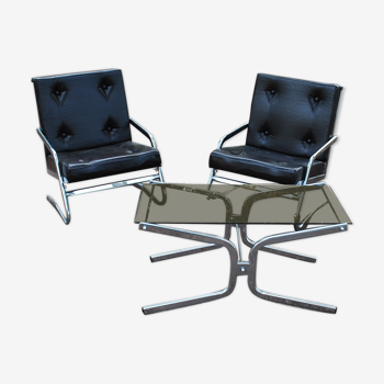 Ensemble de fauteuils et table design Pierson