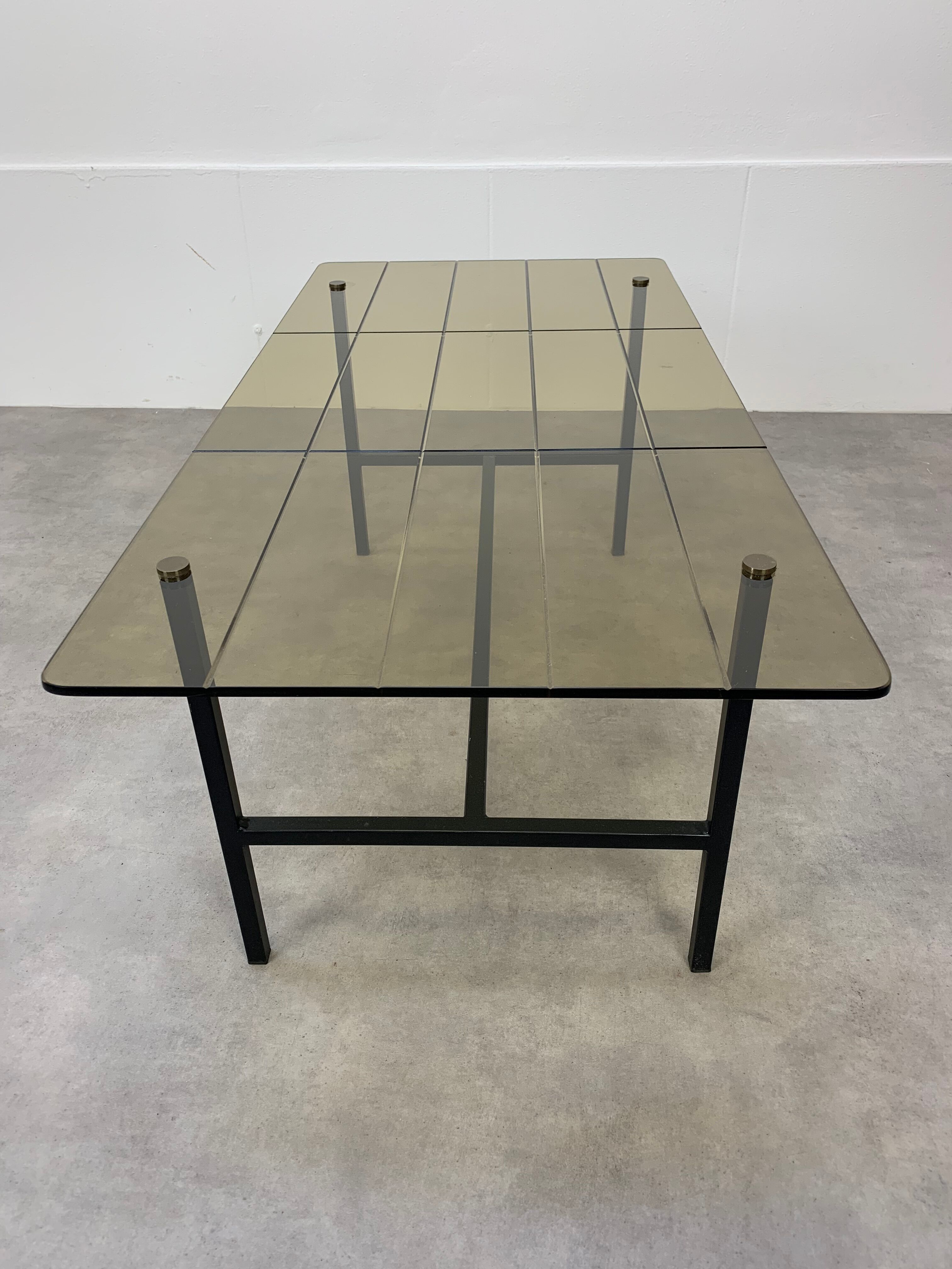Coffee table metal and glass, 50s