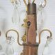 Pair of wall lamps patinated gilded bronze and early twentieth century glass grapevines