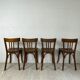 Ensemble de 4 chaises bistrot vintage 50