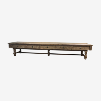 Large bench or low console 5 drawers 272cm