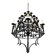 Lustre with 12 lights in wrought iron decorated with clovers and foliage.