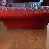 Sofa chesterfield red leather
