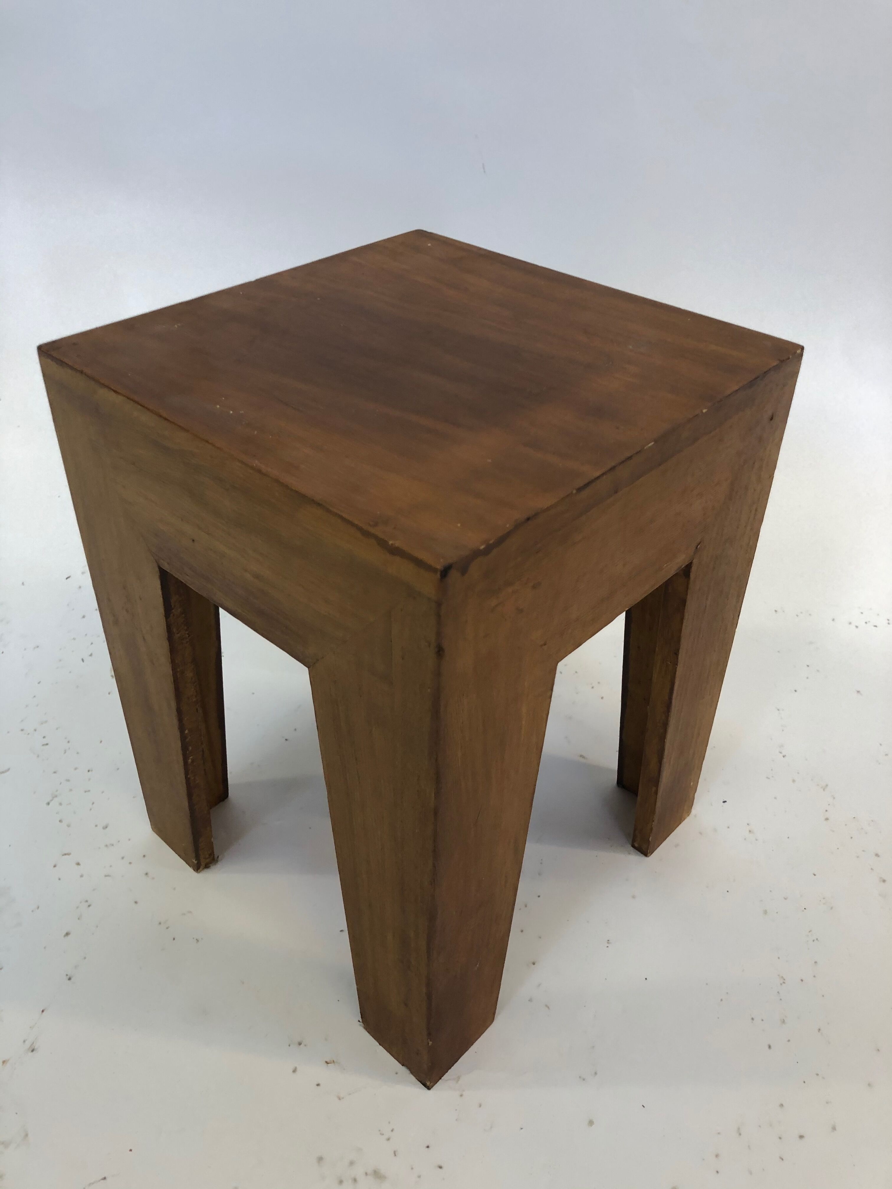Vintage 1970s side table in minimalist wood