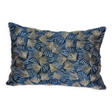 Blue palmette cushion