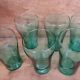 Lot de 6 verres en verre vert 1970