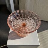 Pink glass coupe footed H20 D 15.5