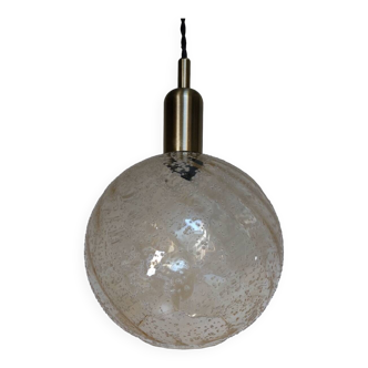 Suspension globe verre fumé années 70