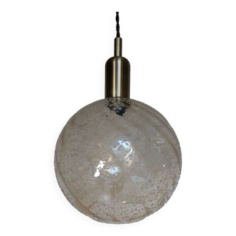 70s smoked glass globe pendant light