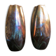 Pair of vases Jean Gaziello in Vallauris décor iridescent Butterfly