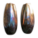 Pair of vases Jean Gaziello in Vallauris décor iridescent Butterfly