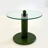 Italian side tables with bamboo base and glass top