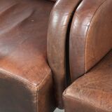 Set of 6  dining chairs/side chairs with armrests made of cow leather