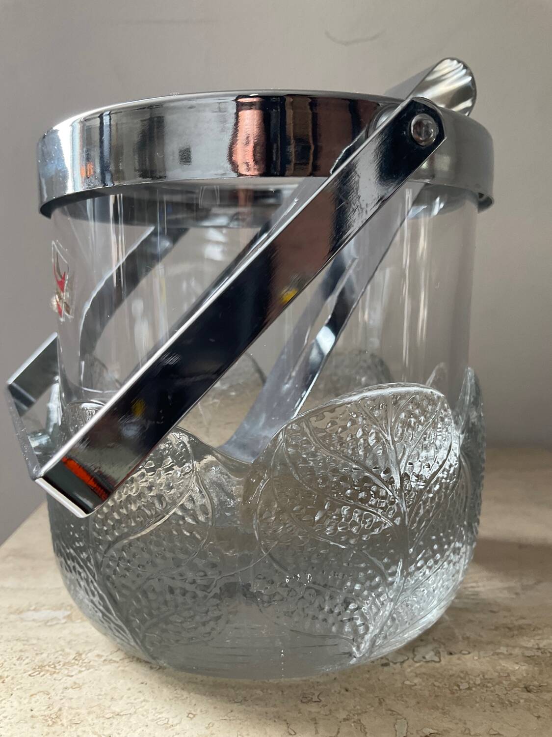 Crystal ice bucket from Lacs Italy 1970s