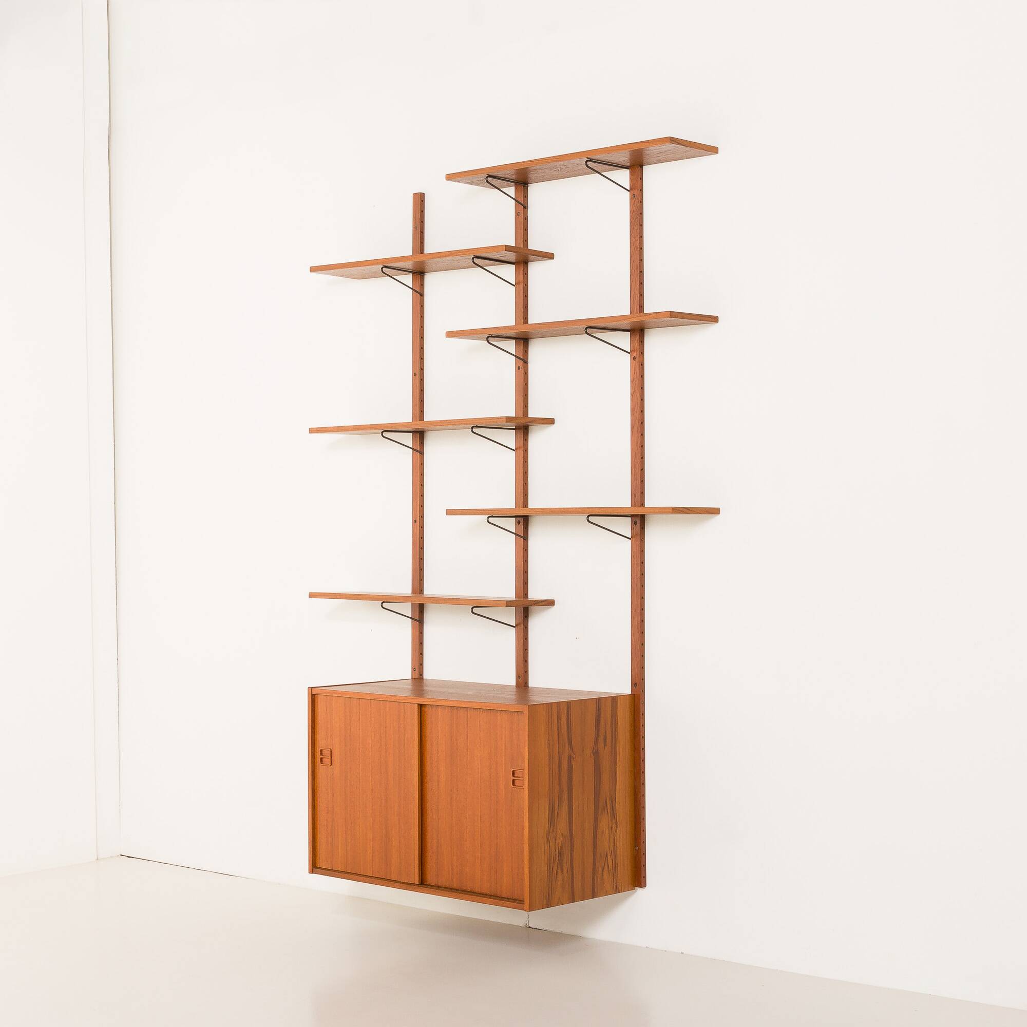 Scandinavian mid-century teak wall unit, Denmark 1970s