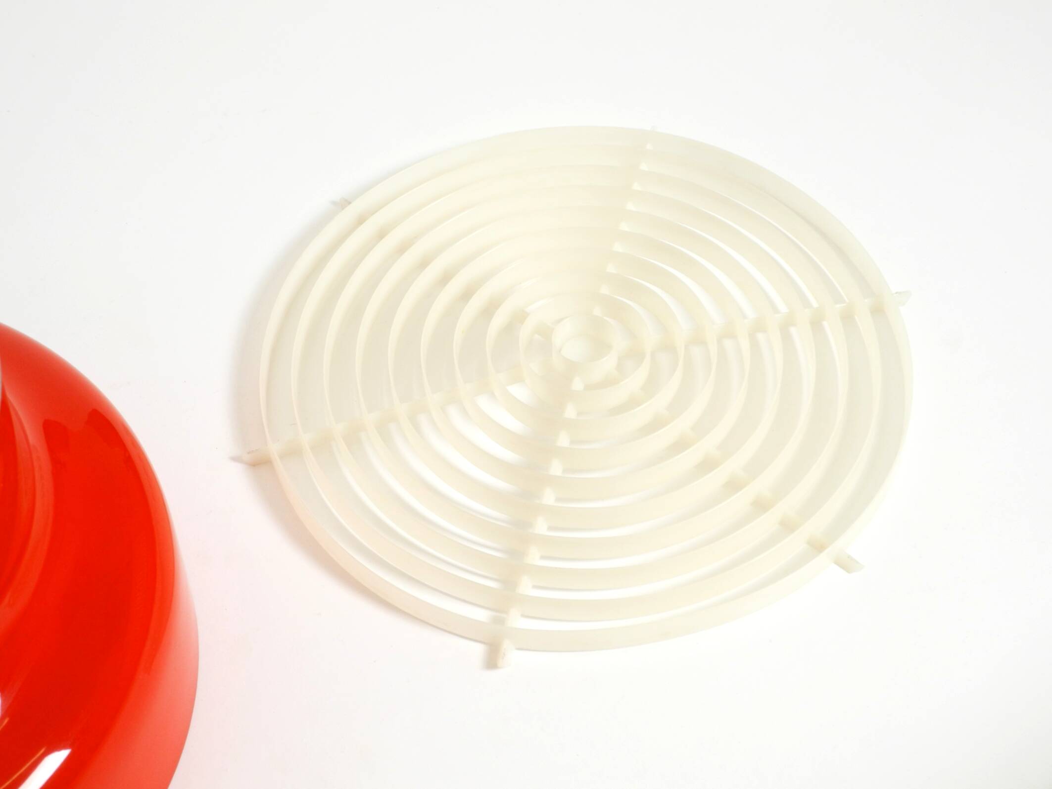 Large original 1960s red Bumling ceiling lamp by Anders Pehrson for Ateljé