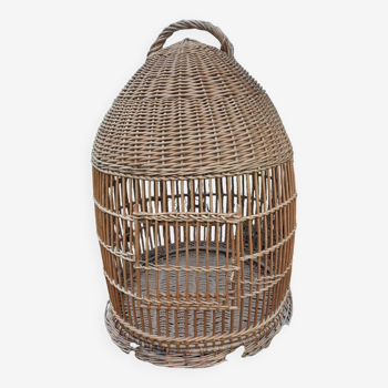 Old rattan parrot cage 85 cm high