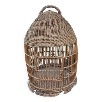 Old rattan parrot cage 85 cm high