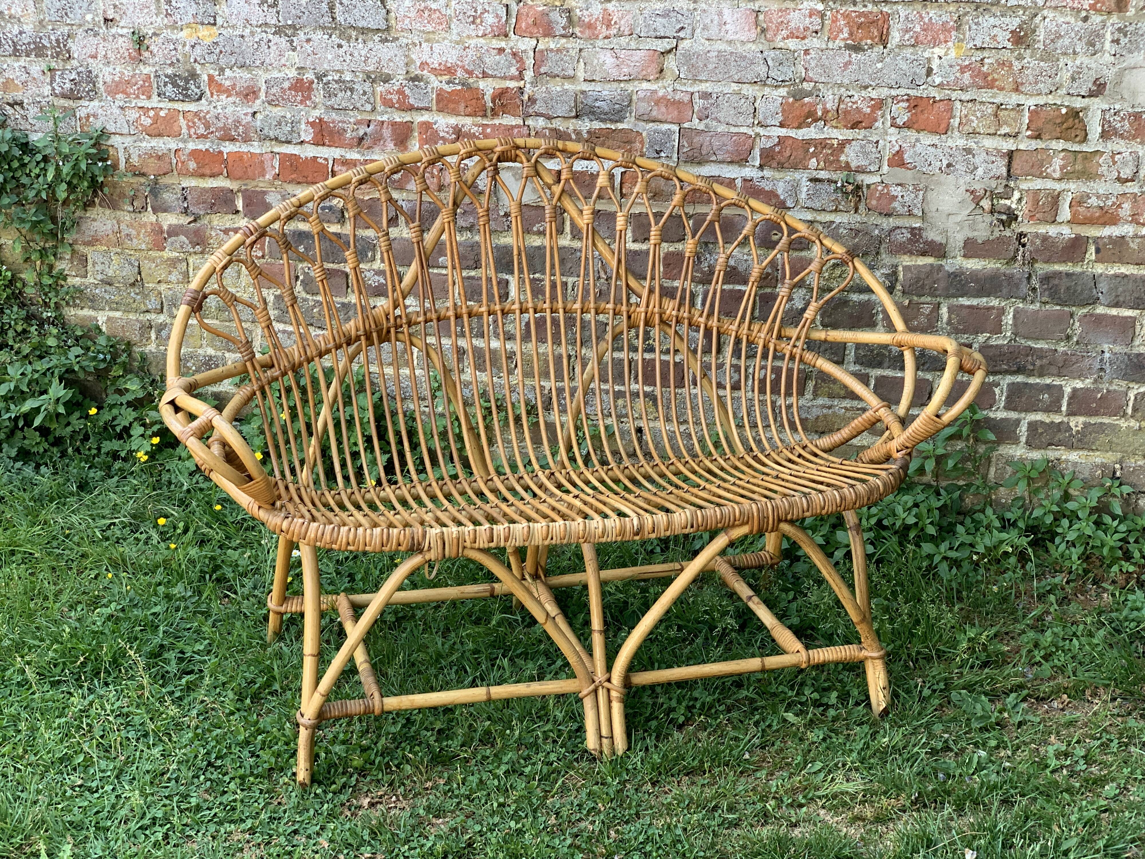 Rattan bench