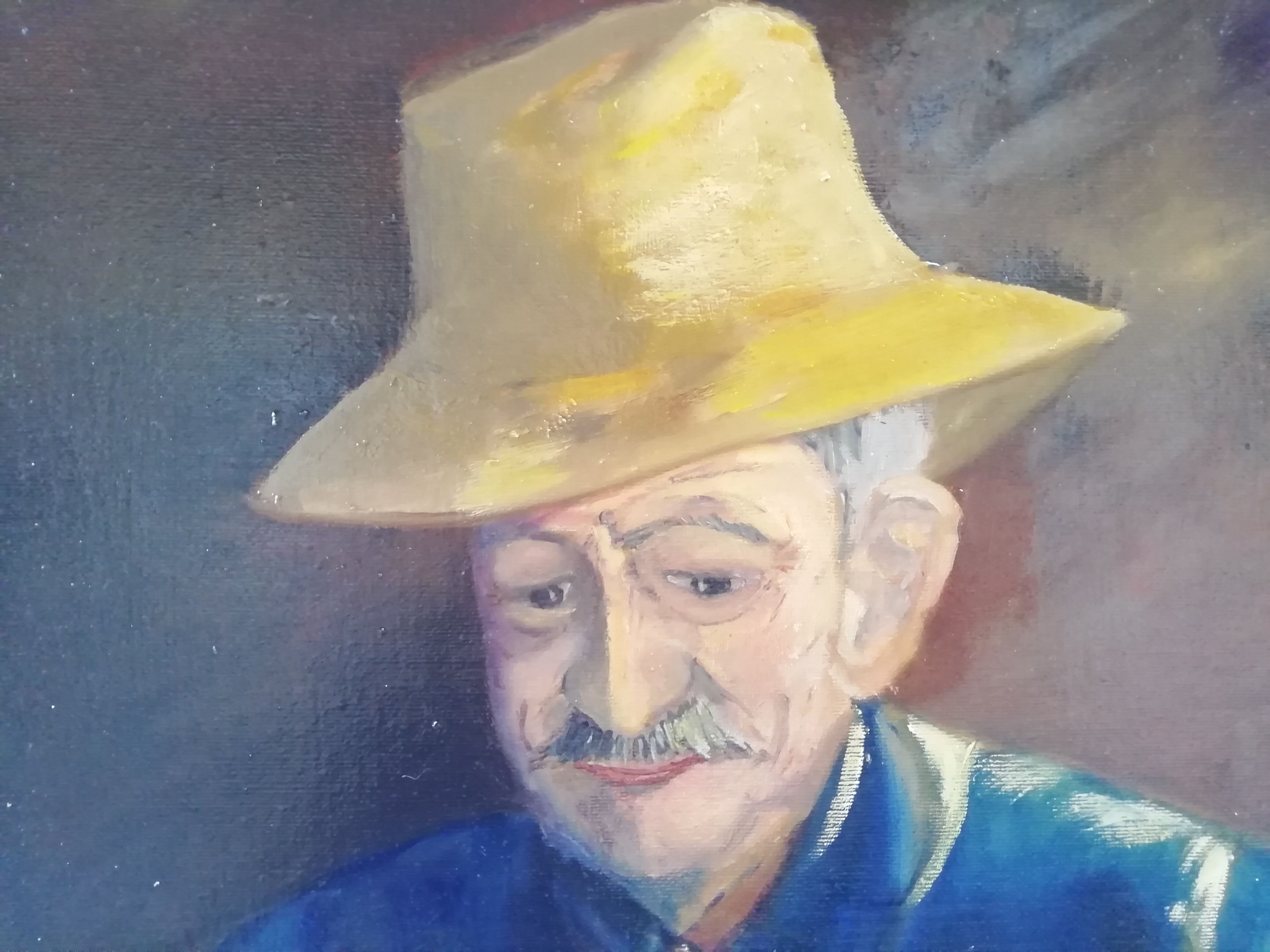 Huile sur toile vieil homme