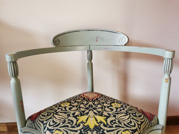 Paire de fauteuils d'angle vintages relookés