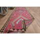 Tapis couloir vintage turc fait main en laine et coton rose des années 1970 104x358