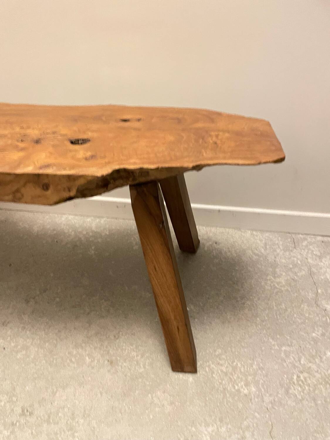 Raw wood coffee table