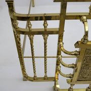Art Nouveau Italian Brass Double Bed, Early 1900s