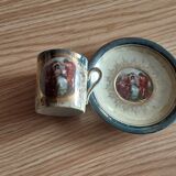 Cup and under cup porcelain scenes galantes