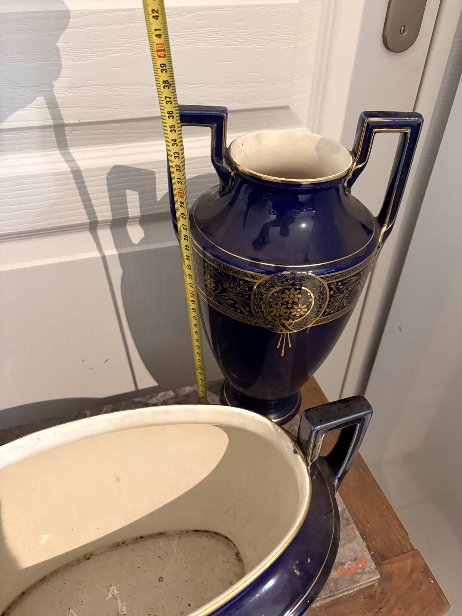 Lot 3 amphora vase boch keramis 1890 bfk fireplace garniture sèvres art deco