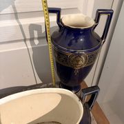 Lot 3 amphora vase boch keramis 1890 bfk fireplace garniture sèvres art deco