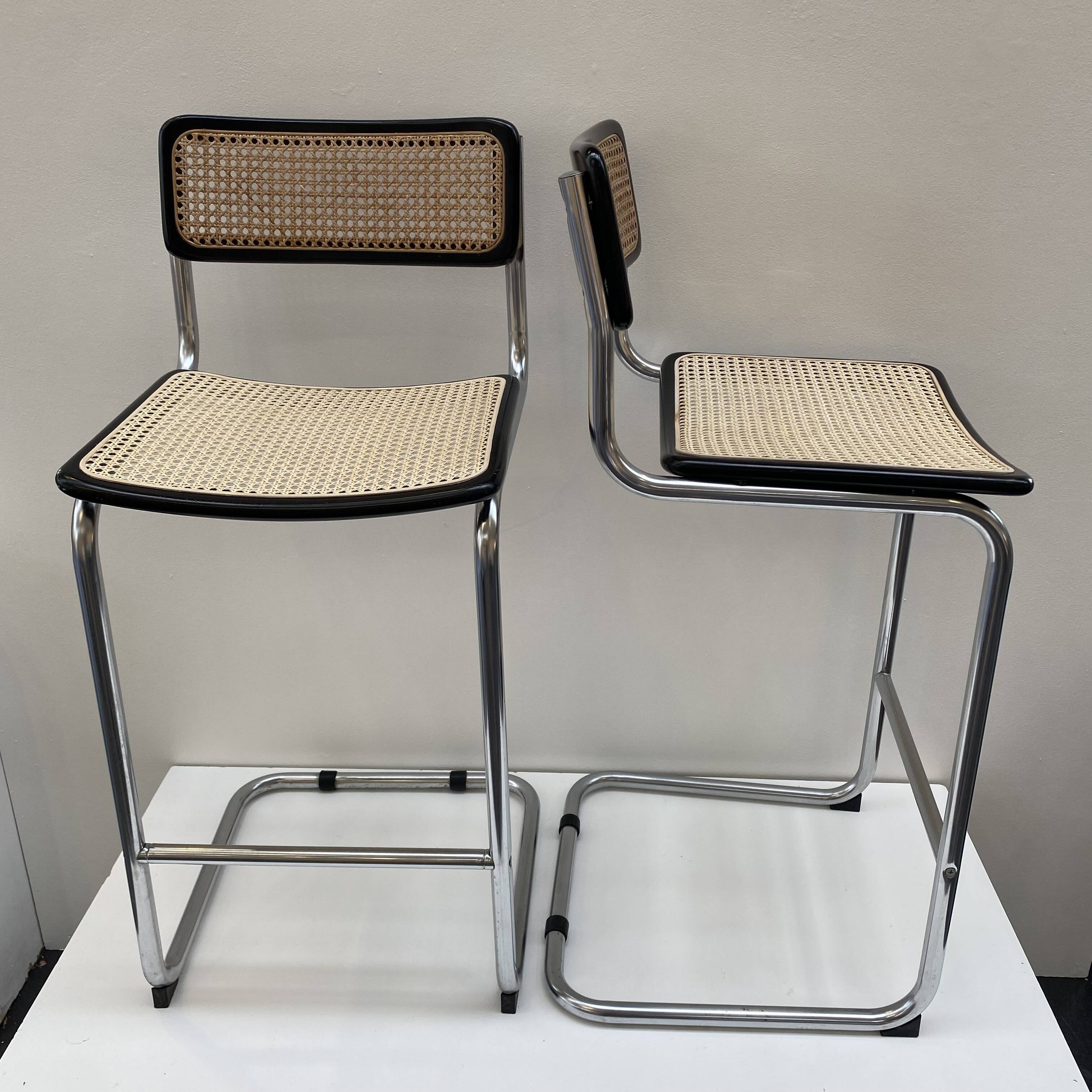 Pair of Marcel Breuer high bar chairs