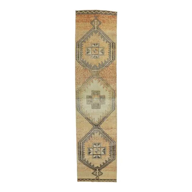 Turkish Oushak Wool Rug 91x384
