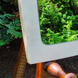Beige and brown plastic mirror from the 70s