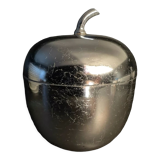 Ice bucket apple silver metal vintage 70s