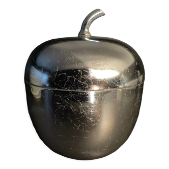 Ice bucket apple silver metal vintage 70s
