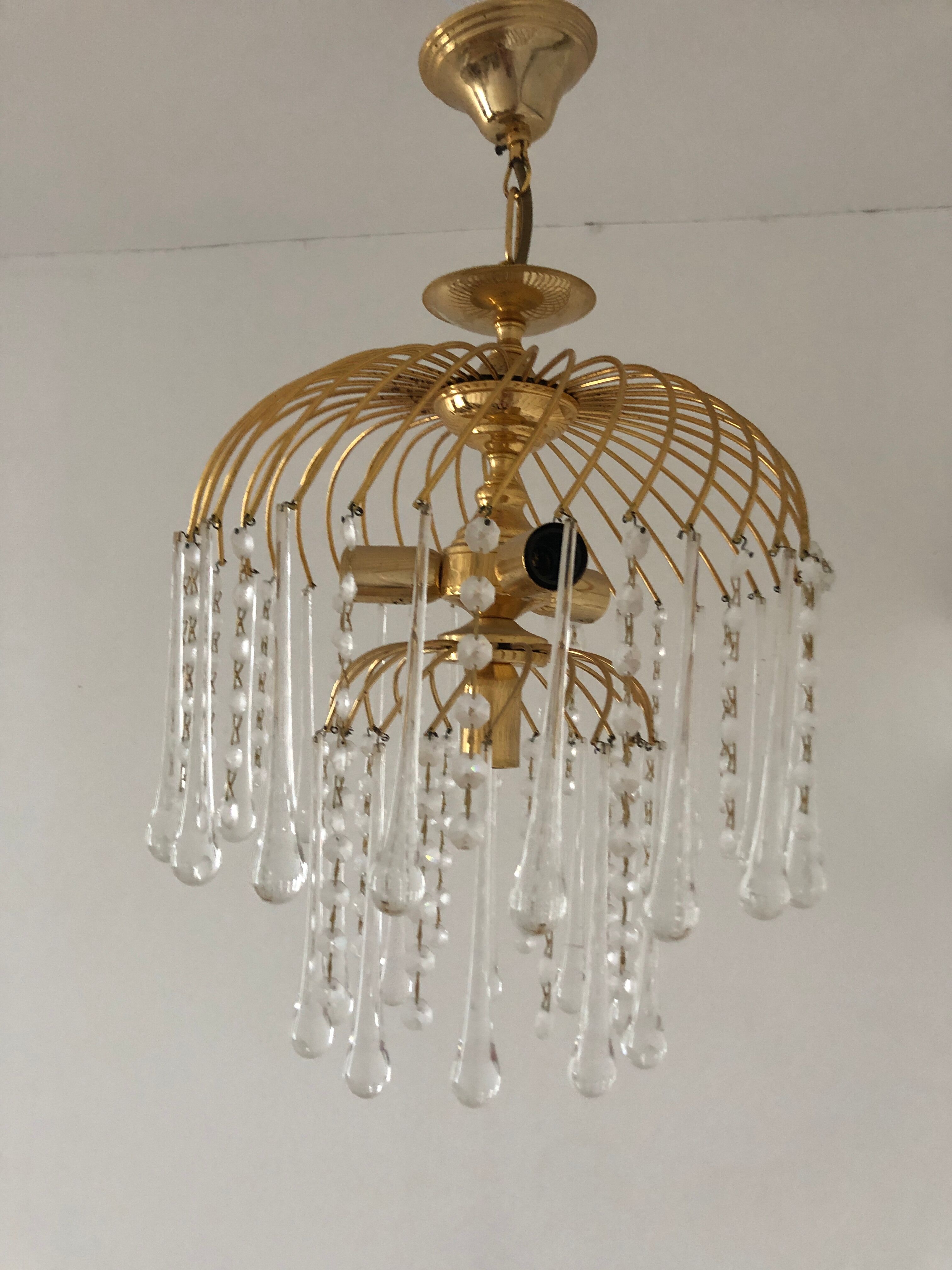 Chandelier waterfall of Murano drops and tassels