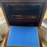 Inlaid wooden secretary, marble top. Napoleon III