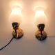Pair of 1950 wall lamps in vintage golden brass