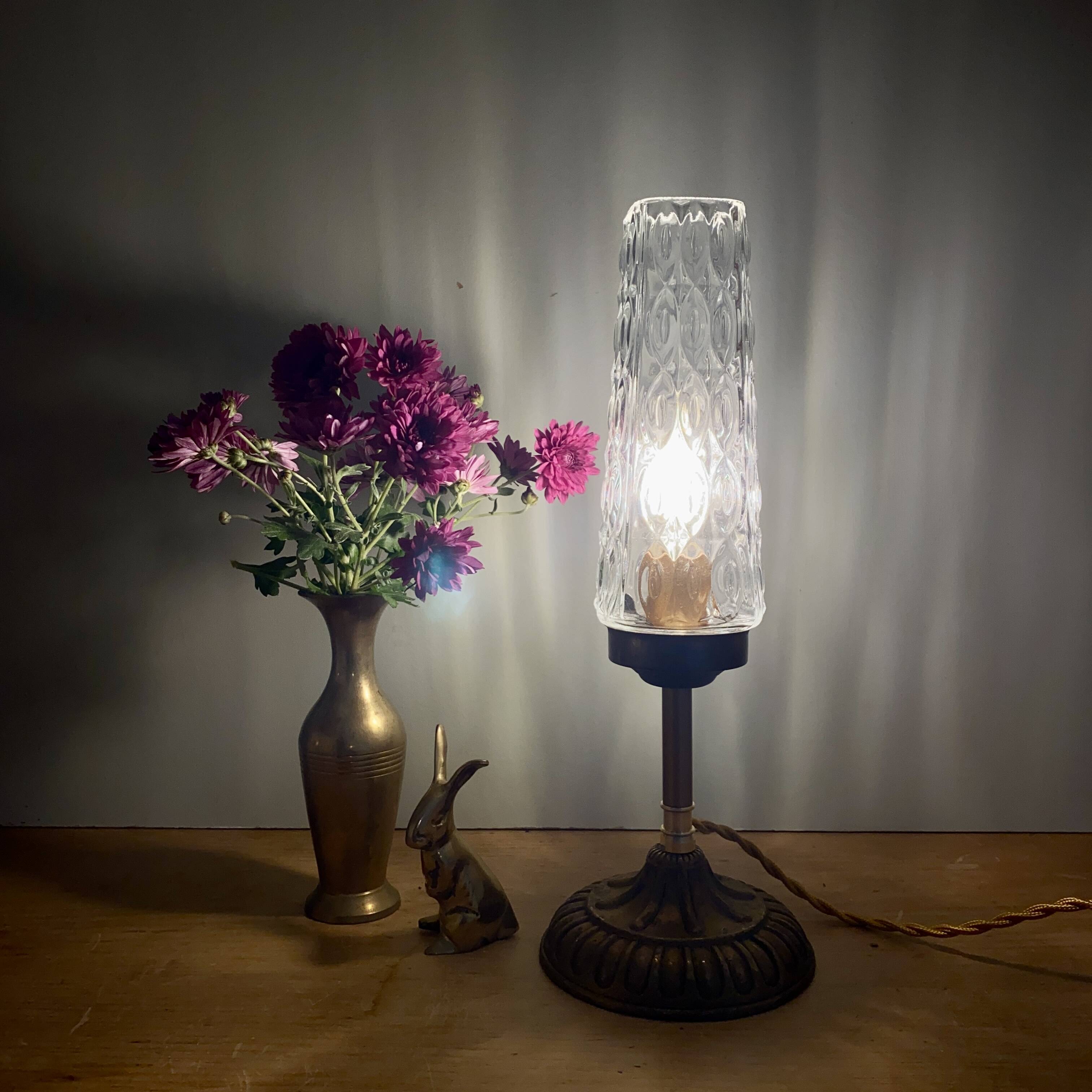 Vintage glass globe table lamp