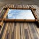 Antique mirror from the 1920s-1930s in bamboo H 49 cm / W 42 cm
