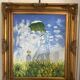 Old oil painting canvas reproduction woman with parasol monet 80x70 signed