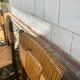 Six brutalist chairs straws and wood 60s