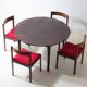 Ensemble de 4 chaises de salle à manger Dino Cavalli en palissandre.
