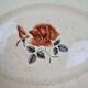 Digoin Sarreguemines plate with rose decoration, ironstone – Large patinated model
