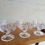 Set de 6 coupes à glaces en verre taillé